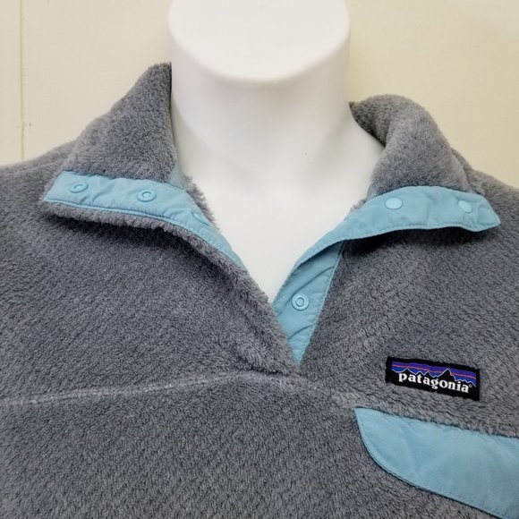 Patagonia M Synchilla Pullover Fleece Jacket Gray Blue Re Tool Snap T Waffle Wea - Picture 7 of 10